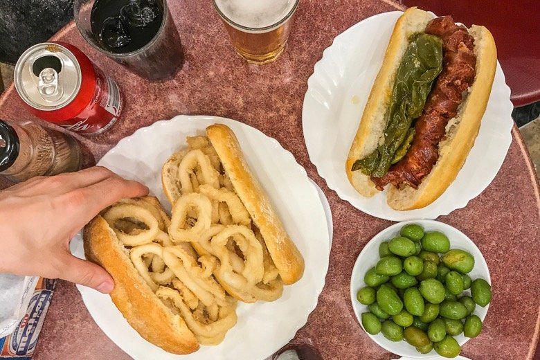 Bocadillo de Calamares at Bar La Campana