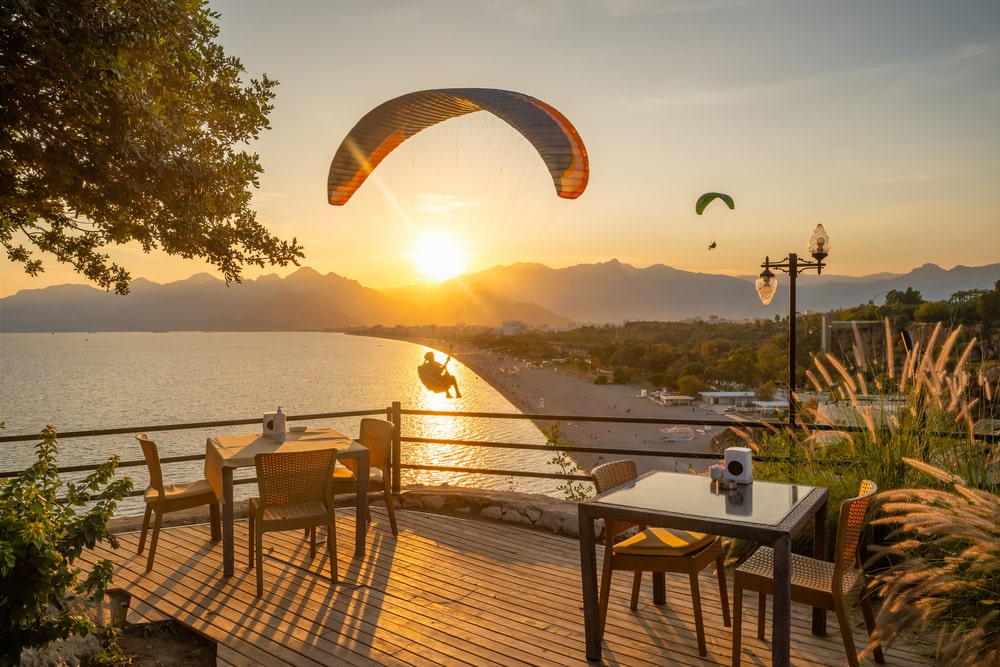 free tour guide antalya - paraglide sunset