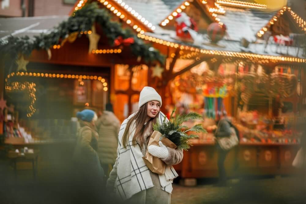 christmas market europe - Woman