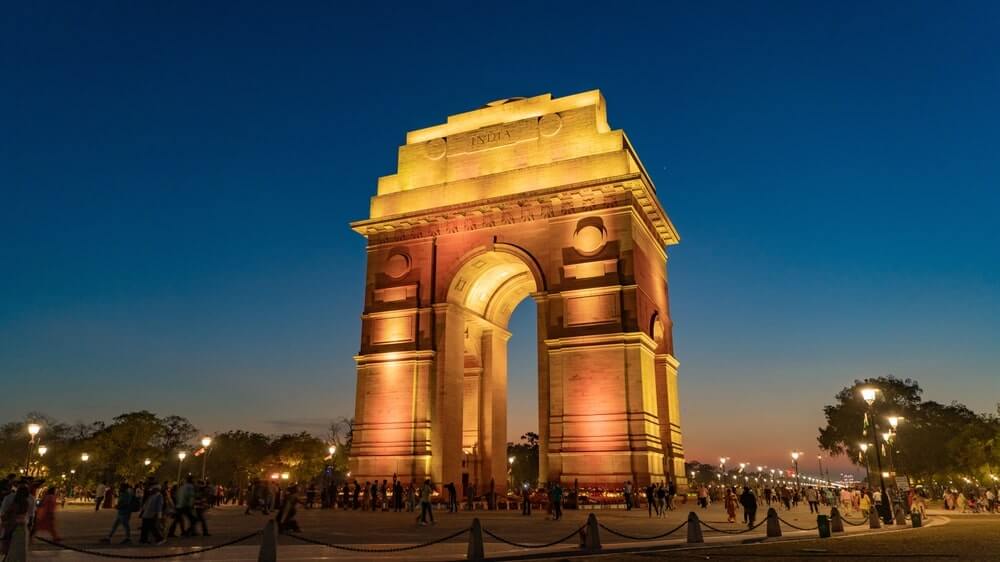Delhi sötétedés után